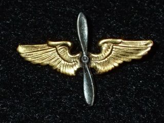 Wwii Us Army Air Force Usaaf Officers Collar Insignia Winged Propeller,  Broken