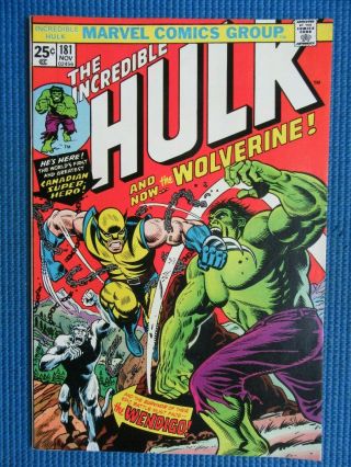 INCREDIBLE HULK 180,  181,  182 - (VF/NM) - 1ST FULL APPEARANCE OF THE WOLVERINE 2