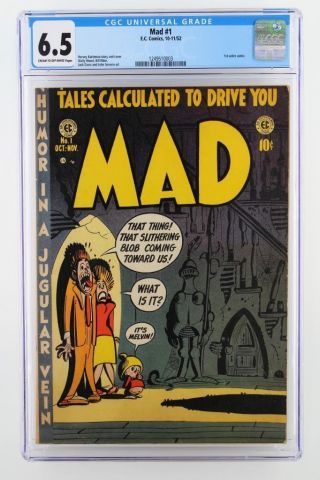 Mad 1 - Cgc 6.  5 Fn,  Ec 1952 - 1st Satire Comic Book - Golden Age Comic Book