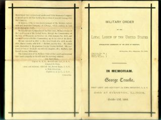 1899 21st Iowa Infantry Regiment 1st Lt.  George Crooke Civil War Memorial Paper