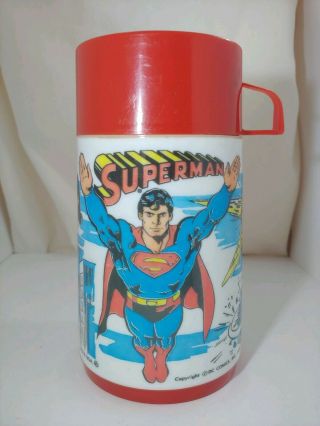 Vintage Superman The Movie Thermos Only Dc Comics 1978 Aladdin Christopher Reeve