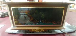 Vintage Olympia Beer Lighted Sign Waterfall In Motion Bar Cash Register 2