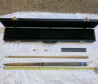 Vintage By Palmer Pool Cue Hard Case Inlay Metal To Metal Joint 4 Point