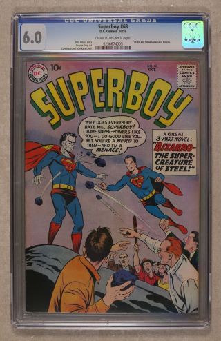 Superboy 68 Cgc 6.  0 1958 0256674005 1st App.  Bizarro