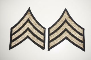 Sergeant Rank Chevrons Twill Patches Wwii Us Army P0609
