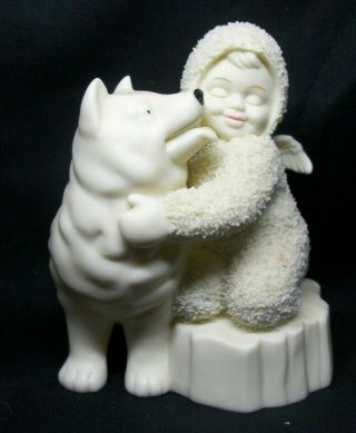 Department 56 Snowbabies " Cold Noses,  Warm Hearts " 2000 Husky Dog & Angel