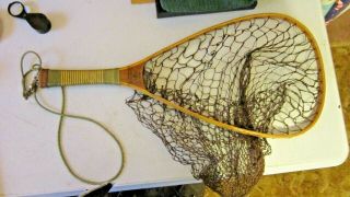 Vintage Wooden Orvis Fishing Landing Net Handwrapped & Handmade
