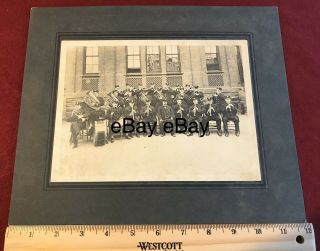 Vintage 1900’s Black And White Photo Seattle Fire Dept Band In Uniform
