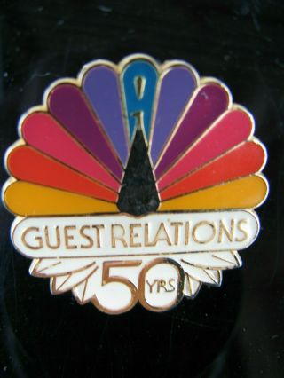 Vintage Nbc Peacock Lapel Pin - 50 Years Guest Relations