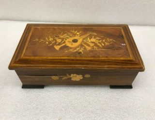 Vintage Thorens Swiss Wooden Music Box In Sorrento Specialties Box 12 " Long