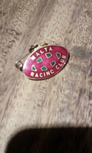 A Vintage Horse Racing Racecourse Badges Malta Racing Club Plus 2