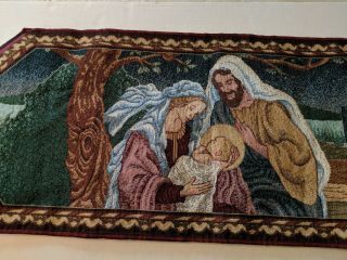 Long Tapestry Table Runner Holy Family 70 X 13 "