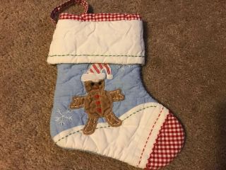 Pottery Barn Kids Baby Quilted Corduroy Gingerbread Cotton Christmas Stocking