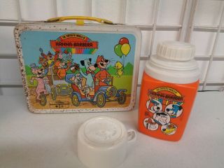 Vintage The Funtastic World Of Hanna Barbera Metal Lunchbox W/ Thermos