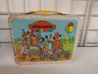 VINTAGE THE FUNTASTIC WORLD OF HANNA BARBERA METAL LUNCHBOX W/ THERMOS 3