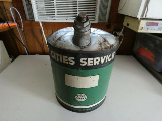 Cities Service Oil Can - - - - 5 Gallon - - - - Vintage