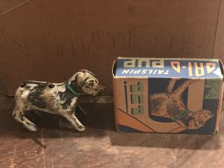 Vintage 1950’s Tin Tailspin Pup Windup - Mib - Boxed -