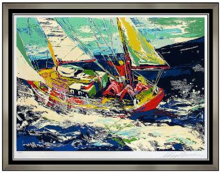 Leroy Neiman Large Color Serigraph Signed Sports North Art Seas Sailing