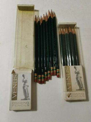 Vintage 2 Venus Drawing Pencils boxs w/ 8 pencils each - 2H 3820 3