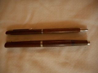 Vintage Hallmark Made In Usa Wood And Chrome Pens Both Still Write