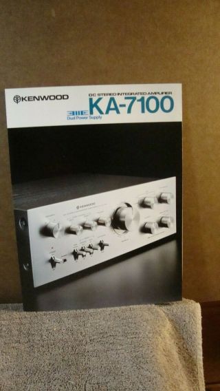 1970s Kenwood Ka - 7100 Stereo Amplfier 5 Page Pamphlet Booklet With Specs