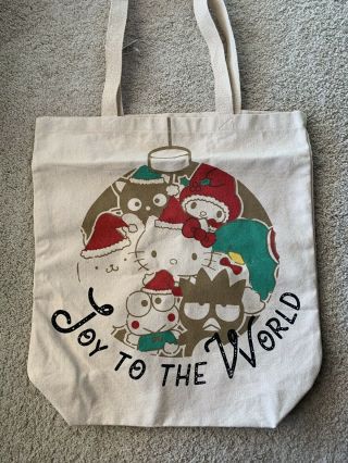 Cost Plus World Market Sanrio Hello Kitty Holiday Winter Canvas Tote Bag