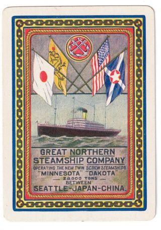 Vintage Wide - Great Northern Steamship Co.  (1) Swap/playing Card