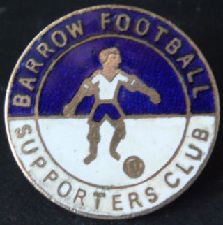 Barrow Fc Vintage Supporters Club Badge Brooch Pin In Gilt 27mm Dia