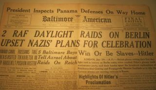 Wwii Headlines First Raf Daylight Raid On Berlin,  1943,  War Stories,  Clothing Ads