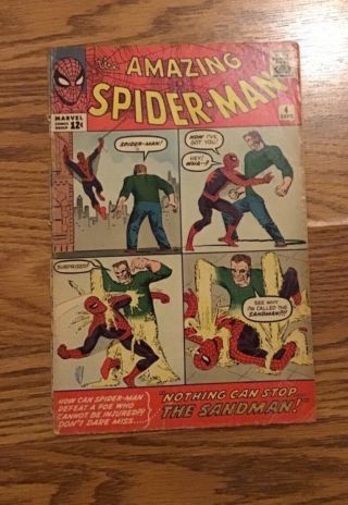 The Spider - Man Comic Issue 4 (sep 1963,  1st Series Marvel) Ft.  Sandman