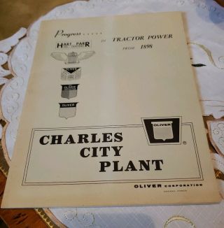 Vintage Oliver Tractor Power Progress Parts Book Charles City Plant