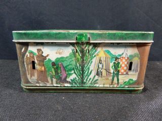 Vintage 1956 Metal Robin Hood Lithographed Lunch Box Aladdin Industries 2