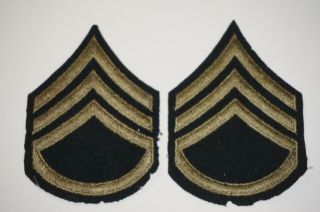 Staff Sergeant Rank Chevrons Wool Patches Wwii Us Army C1359