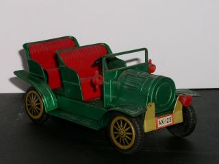 1960s Vintage Model T Jalopy Tin Friction Toy Car Japan Green