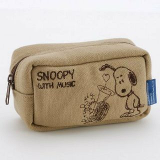 K40418 Snoopy With Music Tuba Mouthpiece Pouch Made In Japan F/s W/tracking