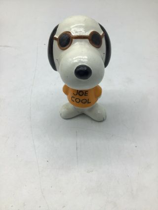 Vintage Snoopy Bobble Head Bobblehead Peanuts Joe Cool Nodder Figurine 1966 Wood