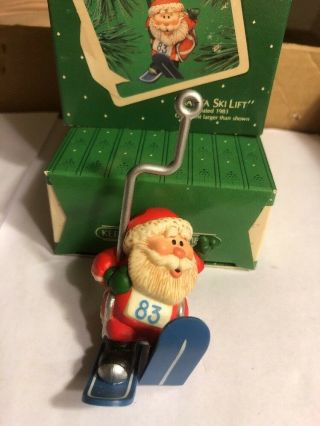 Vintage Hallmark Keepsake Christmas Ornament Santa Ski Lift Dated 1983 R2 $drop