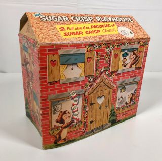 Vintage Post Sugar Crisp Bear Playhouse Cereal Box Retro Kids Food Advertising