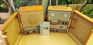 Vintage Ampex 601 & 620 Amplifier Mic Preamplifier Reel Tube Samsonite Suitcase