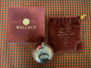 Wallace 2003 Limited Edition Silver - Plated Sleigh Bell/ Ball Christmas Ornament