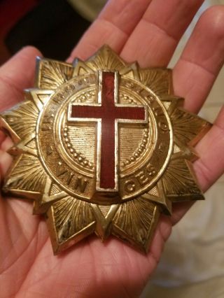Vintage In Hoc Signo Vinces Masonic Knights Templar Medallion Badge Emblem.