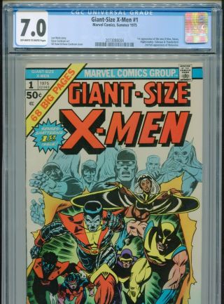 1975 Marvel Giant - Size X - Men 1 1st Appearance Storm Colossus Cgc 7.  0 Ow - W