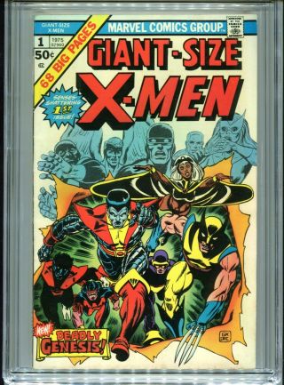 1975 MARVEL GIANT - SIZE X - MEN 1 1ST APPEARANCE STORM COLOSSUS CGC 7.  0 OW - W 2