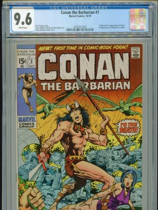 1970 Marvel Conan The Barbarian 1 1st Appearance Conan King Kull Cgc 9.  6 White