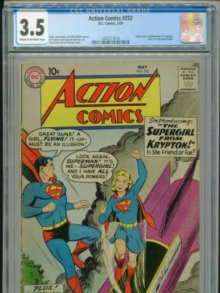 1959 Dc Action Comics 252 1st Appearance Supergirl & Metallo Cgc 3.  5 Box10