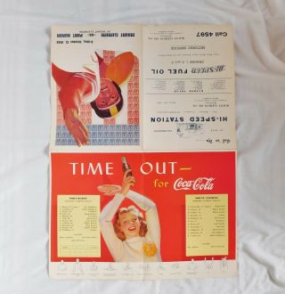 Vintage 1945 Football Program Coca Cola Advertisement Mt Clemens Port Huron