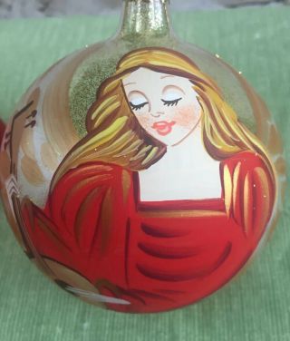 Pier One Li Bien Hand Painted Christmas Ornament Glass Angel