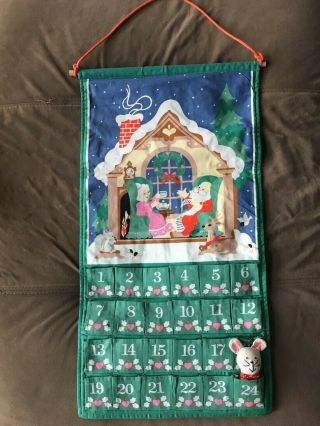 Vintage 1987 Avon Countdown To Christmas Advent Calendar With Mouse