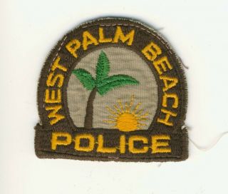 Older West Palm Beach Fl Florida Police Patch 2.  5 " X 2.  75 "
