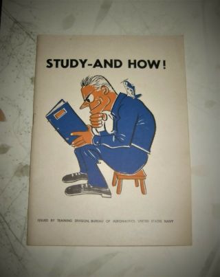 1943 Wwii U.  S.  Navy Aeronautics Naval Air Tech Training Pier Chicago Study Book